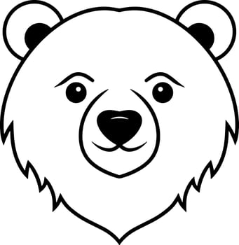 Cartoon bear clipart Animal logo Coloring page book vector