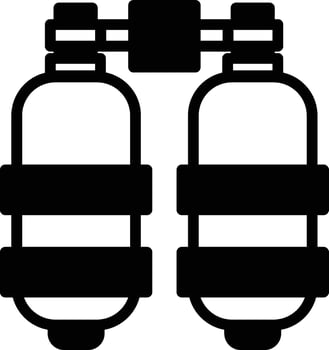 Oxygen tank for diving vector