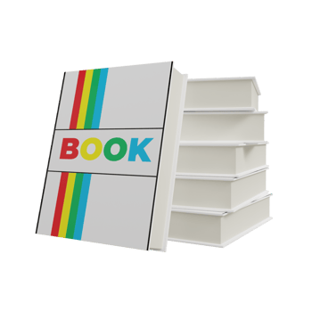 A stack of books with the word book written on it png