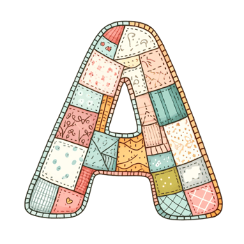 A colorful patchwork letter A png