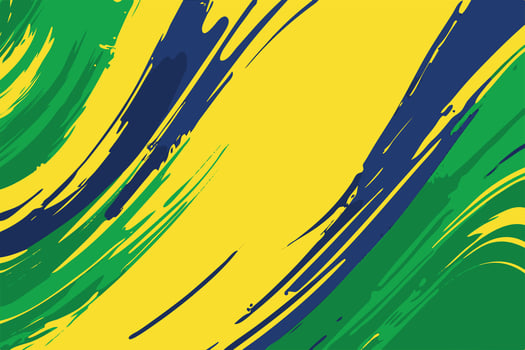 Energetic Abstract Art in Brazil Flag Colors Green, Yellow, Blue vector
