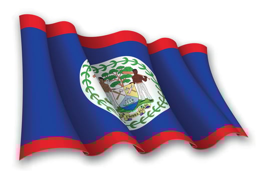 Realistic waving flag of Belize vector