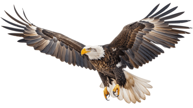 Majestic Bald Eagle on Transparent Background, Format png