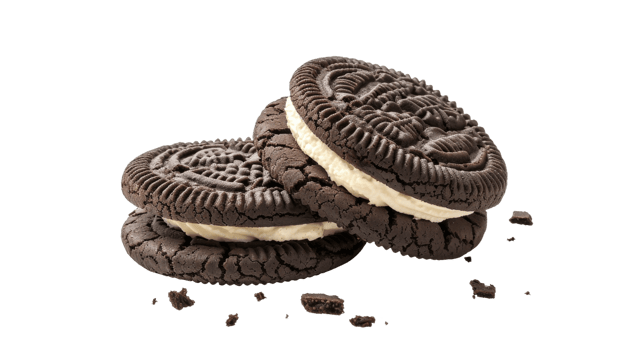 Cookies and Cream Front View on Transparent Background, Format png