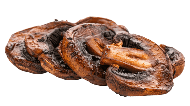 Roasted Sliced Mushroom on Transparent Background, Format png