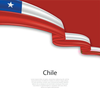Waving ribbon with flag of Chile vector