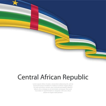 Waving ribbon with flag of Central African Republic vector