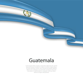 Waving ribbon with flag of Guatemala vector