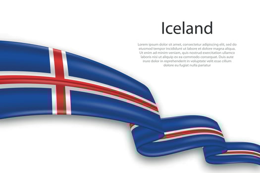 Abstract Wavy Flag of Iceland on White Background vector