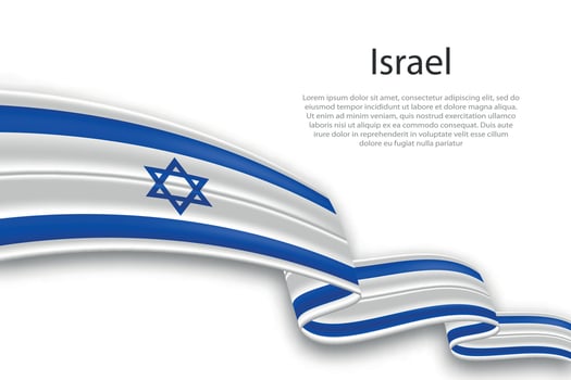 Abstract Wavy Flag of Israel on White Background vector