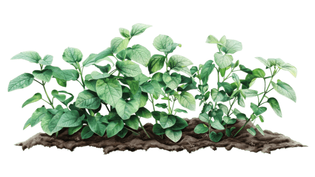 Potato Plant in Watercolor on isolated Transparent background. Format png