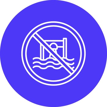 Prohibited Sign Line Multi Circle Icon vector