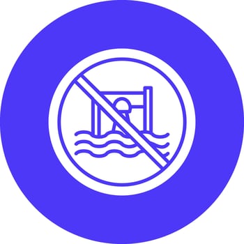 Prohibited Sign Glyph Multi Circle Icon vector
