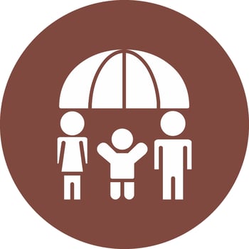 Family Health Insurance Glyph Multi Circle Icon vector