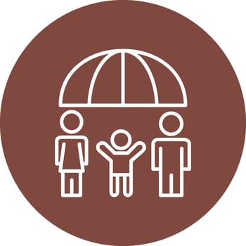 Family Health Insurance Line Multi Circle Icon vector