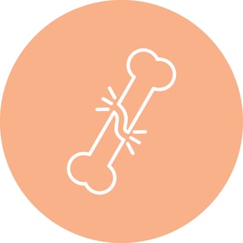 Broken Bone Line Multi Circle Icon vector