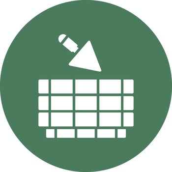 Bricks Tower Glyph Multi Circle Icon vector