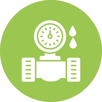 Water Meter Glyph Multi Circle Icon vector