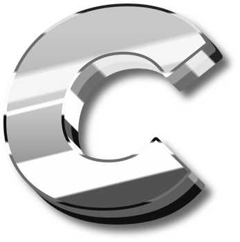 Silver Glossy Alphabet Letter and Number png
