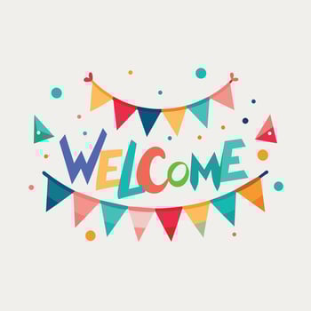 Welcome Text Flat Style Illustration vector