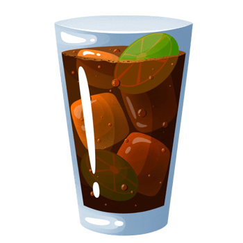 Classic cuba libre cocktail in glass png