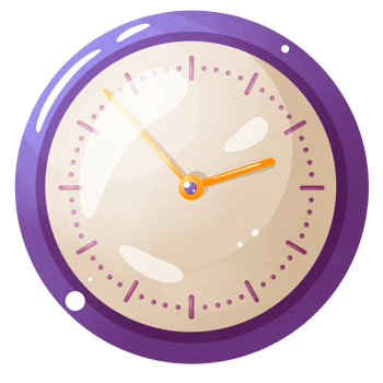 Classic round clock with hands png