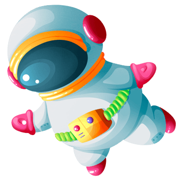 Spaceman floating in open cosmos png