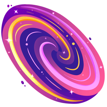 Colorful universe with planets and stars png