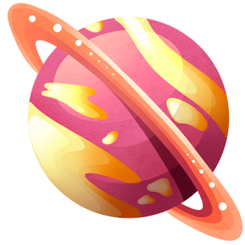 Planet with orbit in open space png