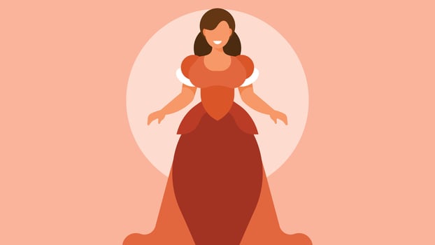 Princess model fashion dress fairytale girl illustration vector