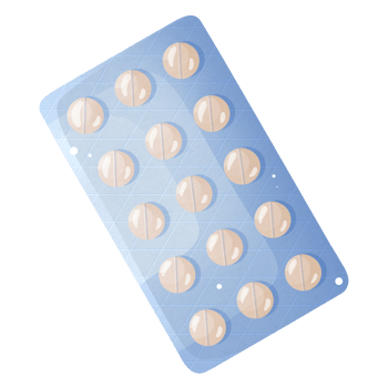 Package of pills for symptoms relief png