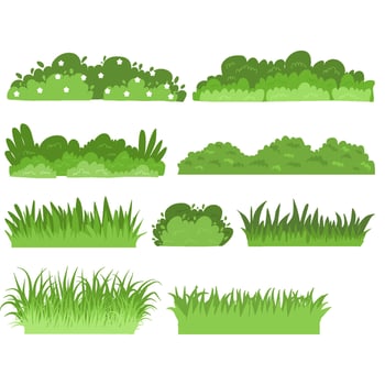 Flat grass set illustration vector