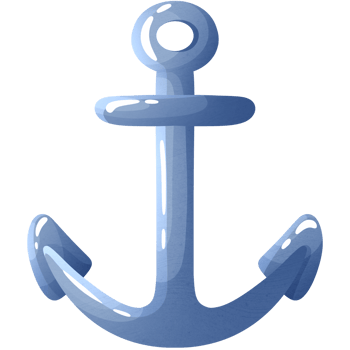 Blue ship anchor for seaside vacation concept and cruise liner floating in ocean png