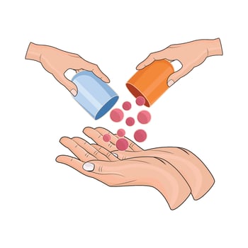 illustration of open capsule vector