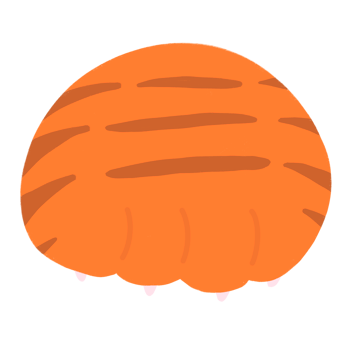 Cat Paw Cartoon illustration Cute Cat Cat Sticker Cute Element Tabby Orange Cat Paw png