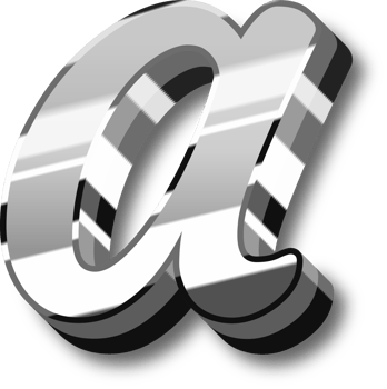 Silver Alphabet Letter and Number png