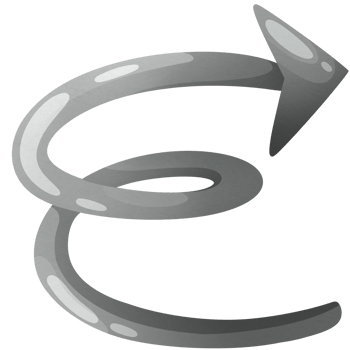 Arrow right. Spiral direction icon. Pointer for website. Interface element in gray colors. png