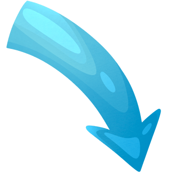Arrow right and down. Thickened direction icon. Pointer for website. Interface element blue colors. png