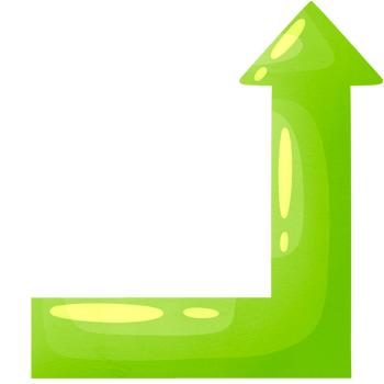 Up arrow. Angular direction icon. Pointer for website. Interface element green colors. png