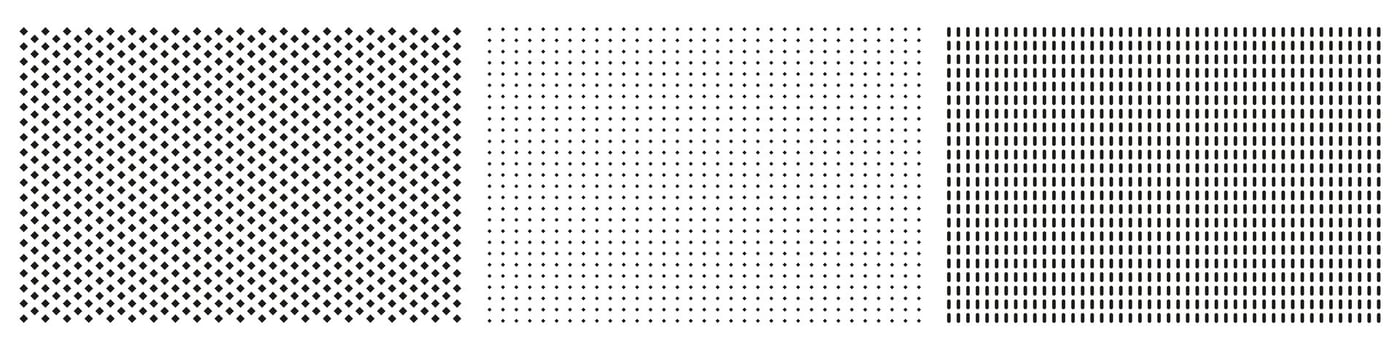 Abstract Halftone Dot Patterns In Geometric Shapes. Isolated Illustration vector
