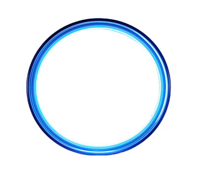 Blue Neon glowing Circle isolated on transparent background png