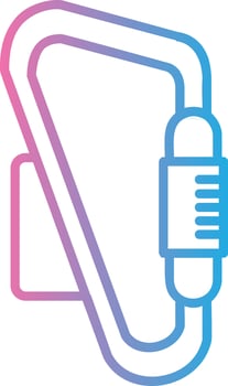 Carabiner Line Gradient Icon Design vector