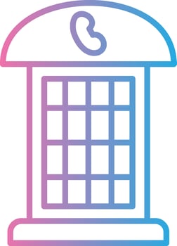 Phone Booth Line Gradient Icon Design vector