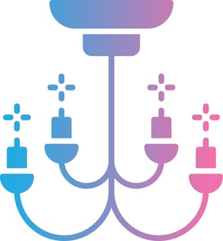 Chandelier Glyph Gradient Icon Design vector