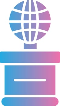 World Glyph Gradient Icon Design vector