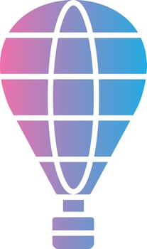 Hot Air Balloon Glyph Gradient Icon Design vector