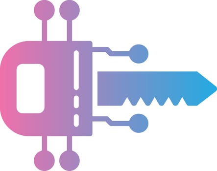 Digital Key Glyph Gradient Icon Design vector