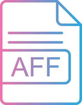 AFF File Format Line Gradient Icon Design vector