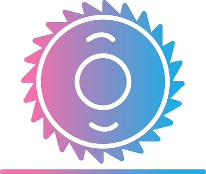 Circular Saw Glyph Gradient Icon Design vector
