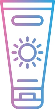 Sun Cream Line Gradient Icon Design vector